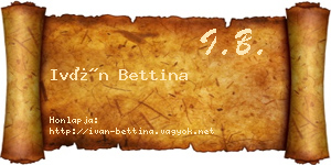 Iván Bettina névjegykártya